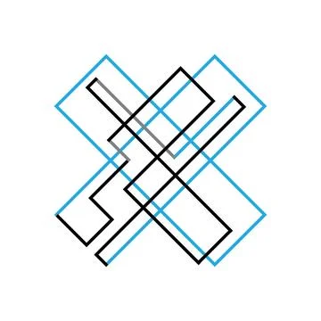 Custom abstract Letter X logo design vector concept illustration Stock Illustration