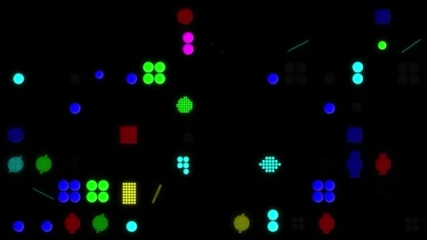 Custom abstract multicolored shapes moving on black background. Stock Footage 281456358