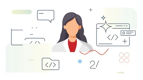 Custom AI Assisted Application Development  Process - Animated Illustration Stock Footage 308485662