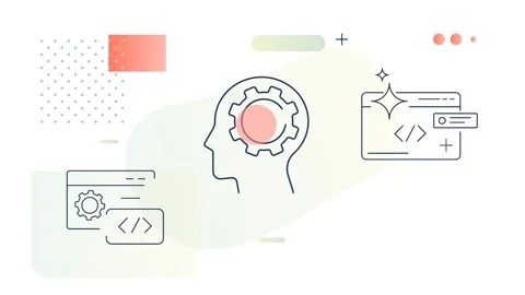 Custom AI Assisted Application Development  Process - Animated Illustration Stock Footage 308485670