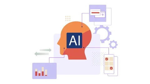 Custom AI Assisted Application Development  Process - Animated Illustration Stock Footage 320139947