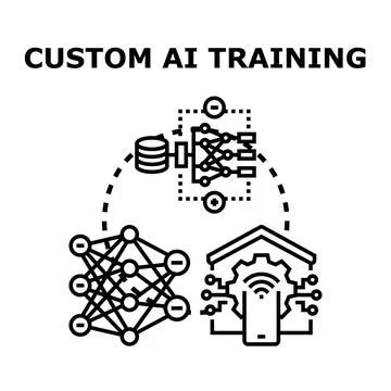 Custom ai machine learning training process development 库存插图