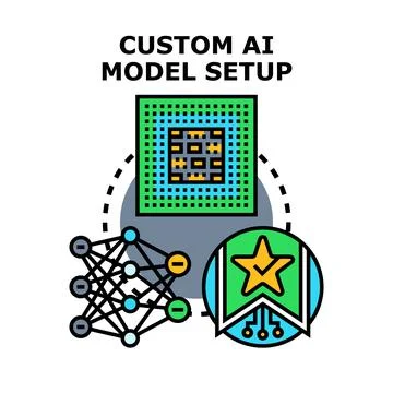 Custom ai model setup concept for machine learning 스톡 일러스트