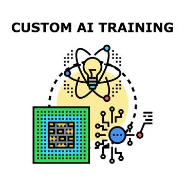 Custom ai training developing machine learning algorithms Stock Illustration