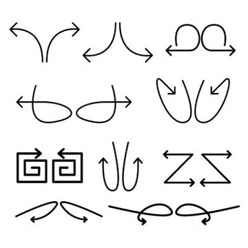 Custom arrows, direction arrows with abstract shapes. vector illustration Stock Illustration