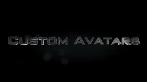 Custom Avatars title metal text on black alpha channel background Stock Footage 296265743