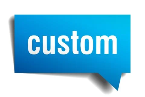 Custom blue 3d speech bubble Stock Illustration