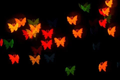 Custom bokeh background in the shape of a butterfly Stock Photos