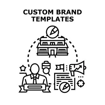 Custom brand templates develop business marketing strategy イラスト素材