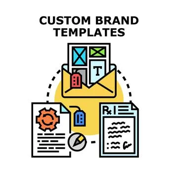 Custom brand templates developing corporate identity materials Stock Illustration
