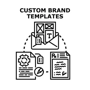 Custom brand templates developing corporate identity materials Stock Illustration