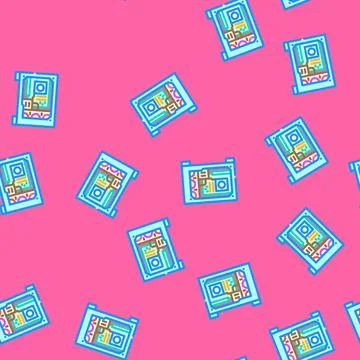 Custom build open case gaming pc vector seamless pattern Stockillustratie