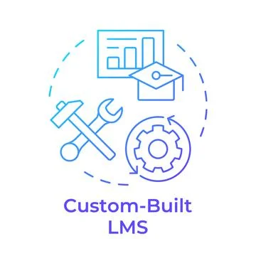 Custom built lms blue gradient concept icon Illustrazione stock
