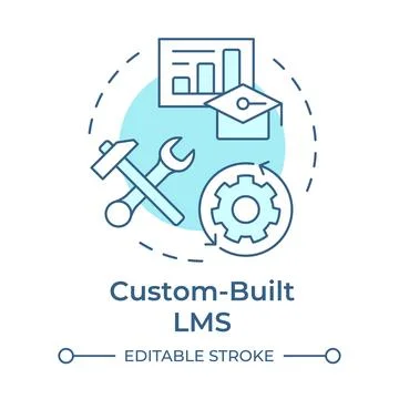Custom built lms soft blue concept icon Stock Illustration