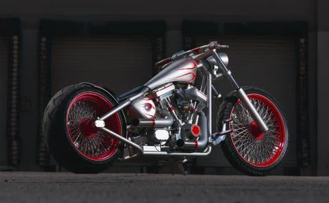 Custom Built Motorcycle Stock Photos