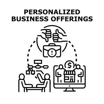 Custom business offerings development and customer feedback process Stock Illustration