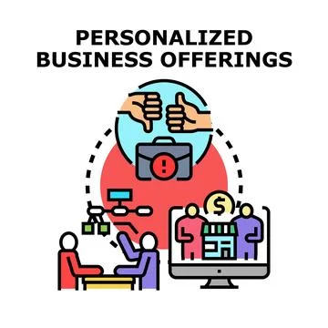 Custom business offerings development and customer feedback process Stock Illustration