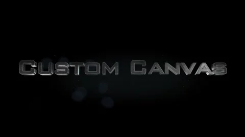 Custom Canvas title metal text on black alpha channel background Stock Footage 295836069