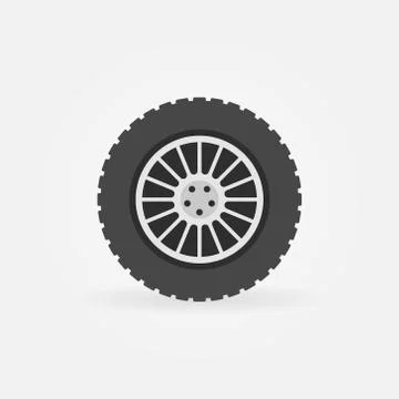 Custom car wheel vector flat icon Stock Illustration