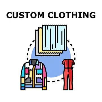 Custom clothing concept creating unique apparel designs Stock Illustration