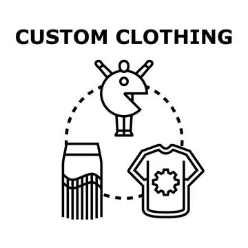 Custom clothing vector concept for design tailoring Stock Illustration
