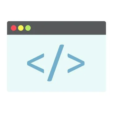 Custom coding flat icon, seo and development Illustrazione stock
