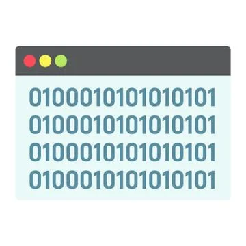 Custom coding flat icon, seo and development, Stock Illustration