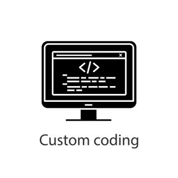 Custom coding glyph icon Stock-Illustration