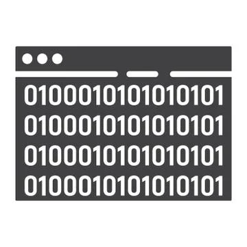 Custom coding glyph icon, seo and development 库存插图