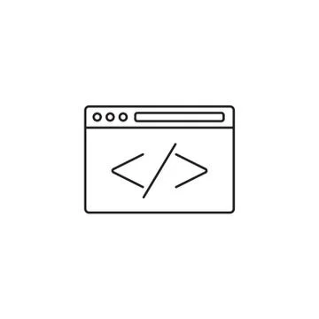Custom coding icon, programming symbol 스톡 일러스트