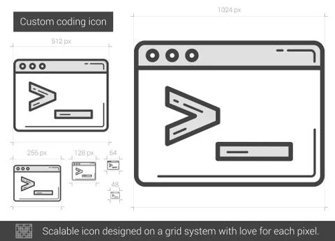 Custom coding line icon 스톡 일러스트