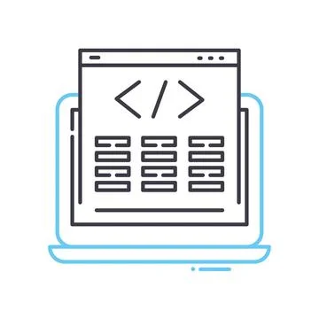 Custom coding line icon, outline symbol, vector illustration, concept sign Stock Illustration