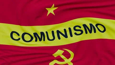 Custom communist red flag 3d representation Stock Illustration