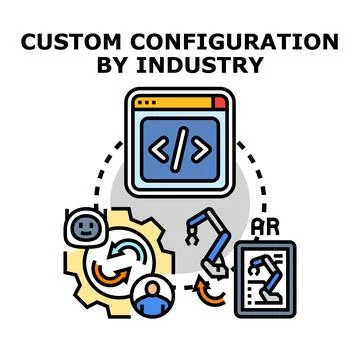 Custom configuration by industry concepts and development Stock Illustration