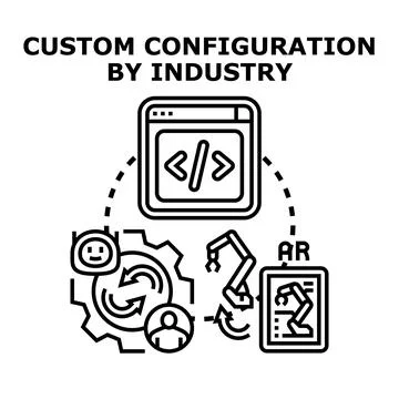 Custom configuration by industry concepts and development Stock Illustration