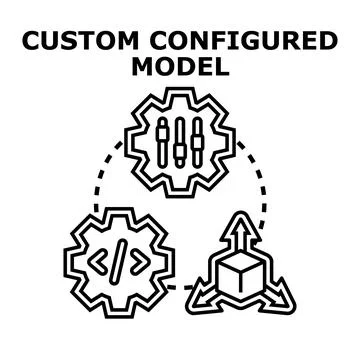 Custom configured model development process and settings Stock Illustration