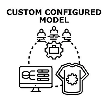 Custom configuring model process for personalized product development Stock Illustration