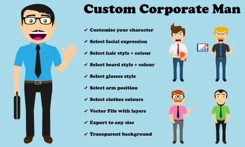 Custom Corporate Man (No jacket) Stock Illustration
