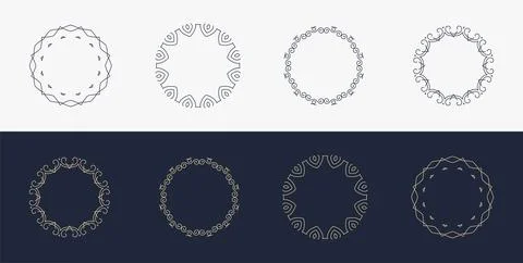 Custom creative luxury frame mandala simple retro Stock Illustration