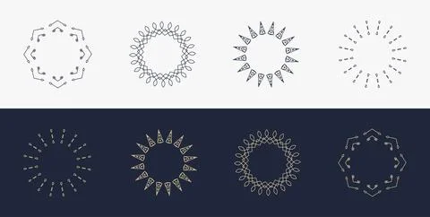 Custom creative luxury frame mandala simple retro Stock Illustration