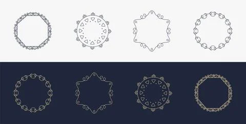Custom creative luxury frame mandala simple retro Stock Illustration