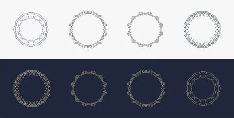 Custom creative luxury frame mandala simple retro Stock Illustration