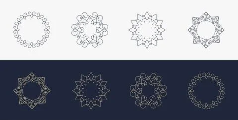 Custom creative luxury frame mandala simple retro Stock Illustration