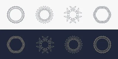 Custom creative luxury frame mandala simple retro Stock Illustration