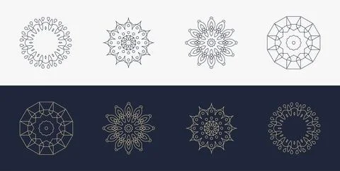 Custom creative luxury frame mandala simple retro Stock Illustration