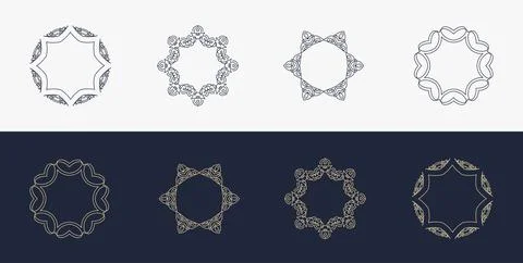 Custom creative luxury frame mandala simple retro Stock Illustration