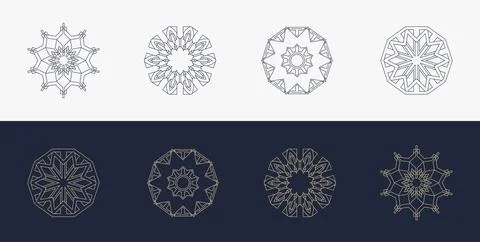 Custom creative luxury frame mandala simple retro Stock Illustration