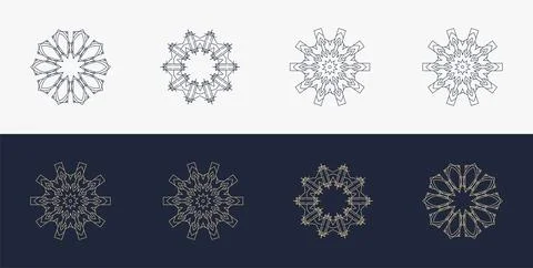Custom creative luxury frame mandala simple retro Stock Illustration