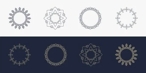Custom creative luxury frame mandala simple retro Stock Illustration