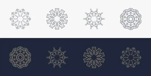 Custom creative luxury frame mandala simple retro Stock Illustration